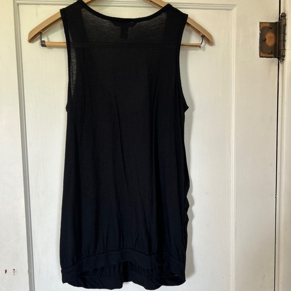 Banana Republic Black Basic Deep V-Neck Sleeveless Cinch SideTank Top Blouse - Picture 3 of 13